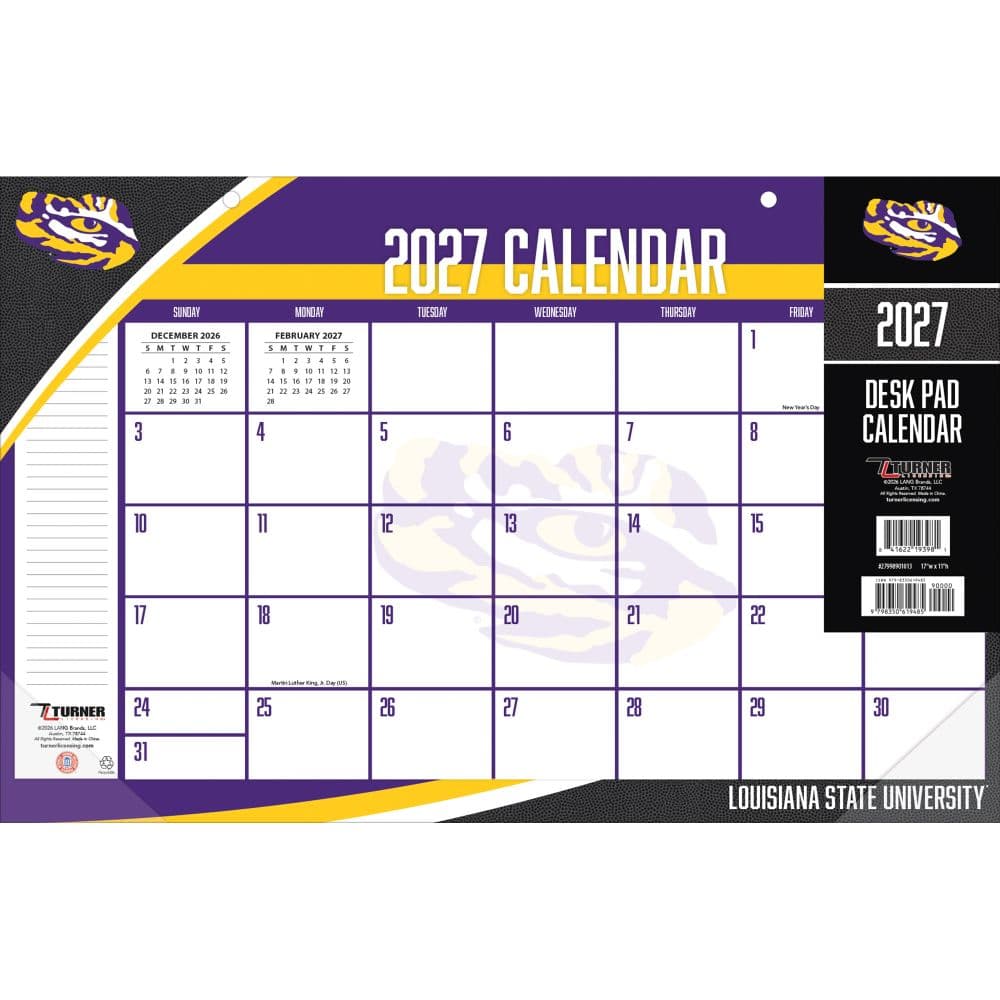 LSU Tigers 2027 Desk Pad 17" X 11" Main Product 
Image