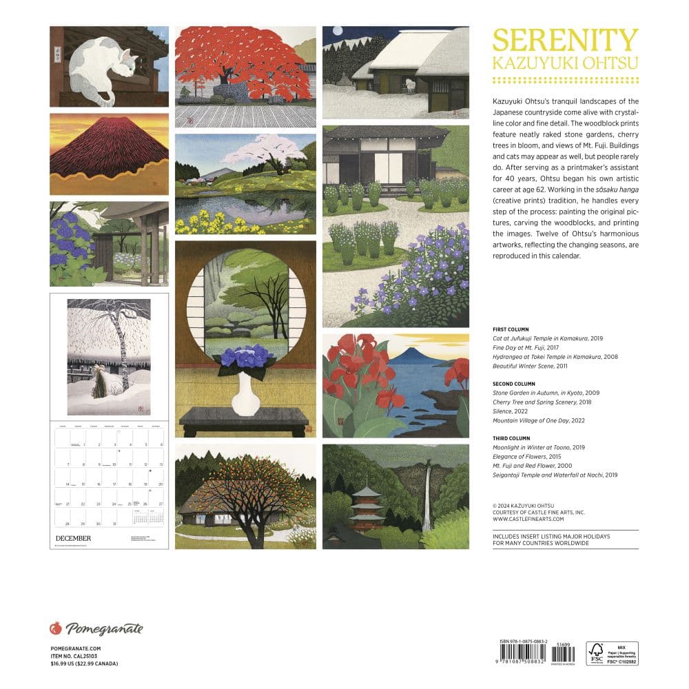 Ohtsu Serenity 2025 Wall Calendar First Alternate Image width="1000" height="1000"