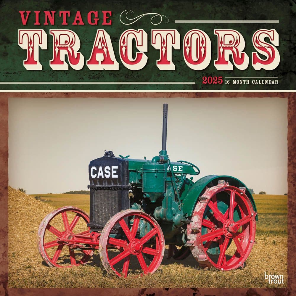 image Tractors Vintage 2025 Wall Calendar Main Image