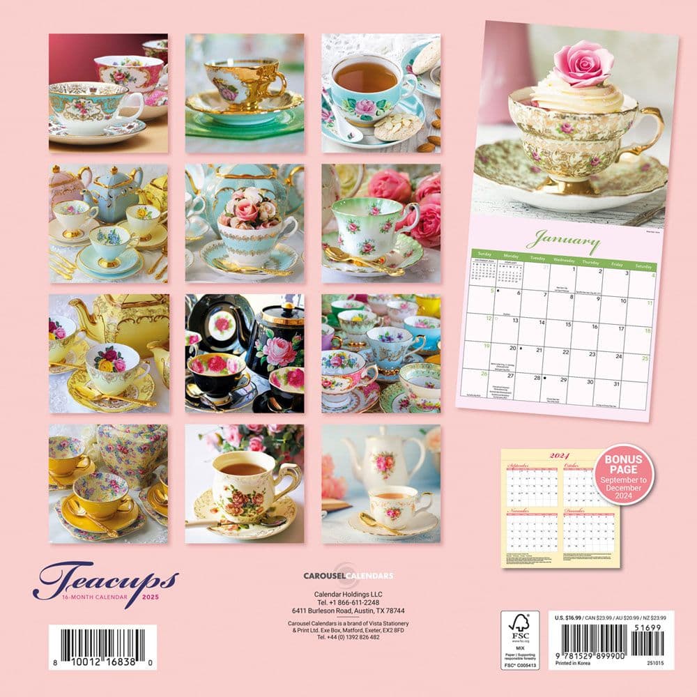 Teacups 2025 Wall Calendar First Alternate Image width=&quot;1000&quot; height=&quot;1000&quot;