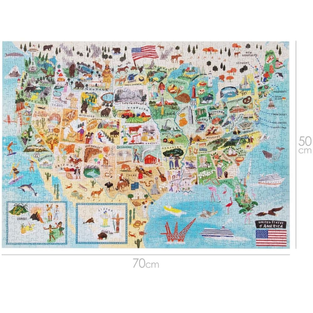 USA Map 1000 Piece Puzzle First Alternate Image