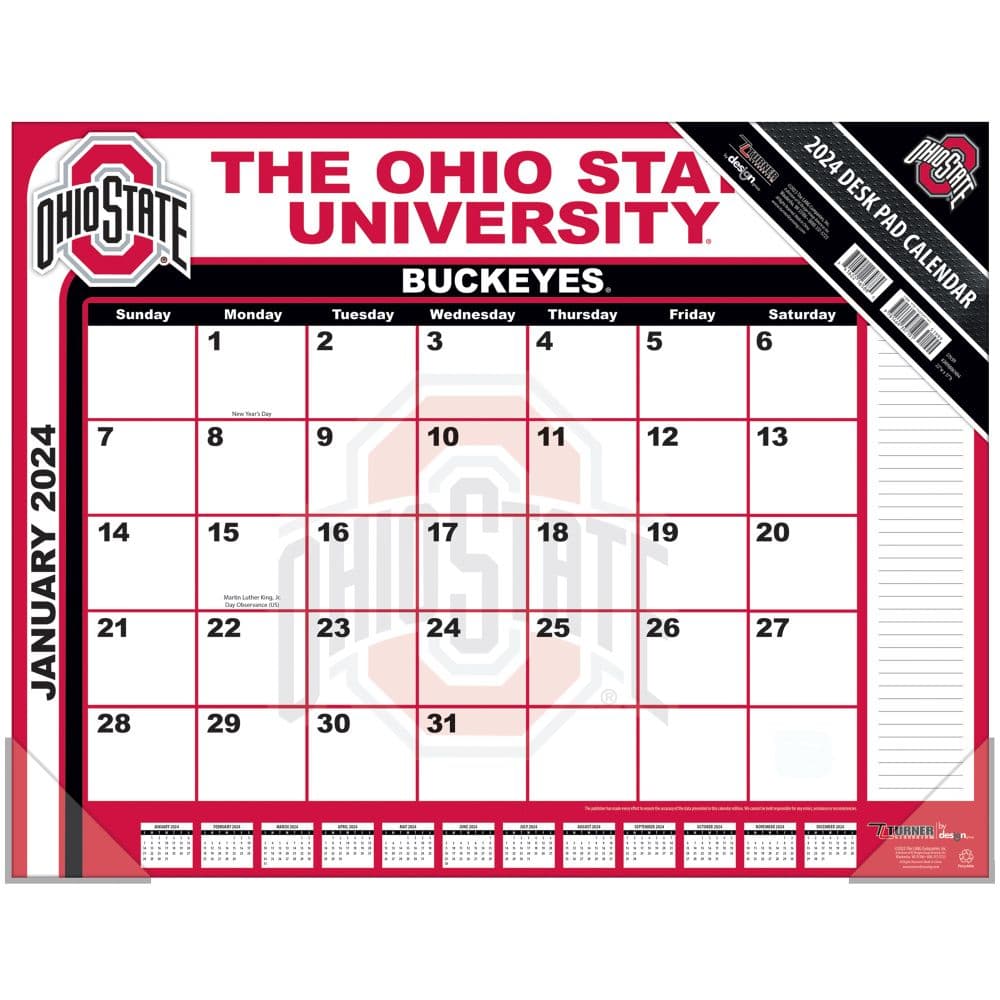Ohio State Buckeyes 2024 Desk Pad Main Product Image width=&quot;1000&quot; height=&quot;1000&quot;
