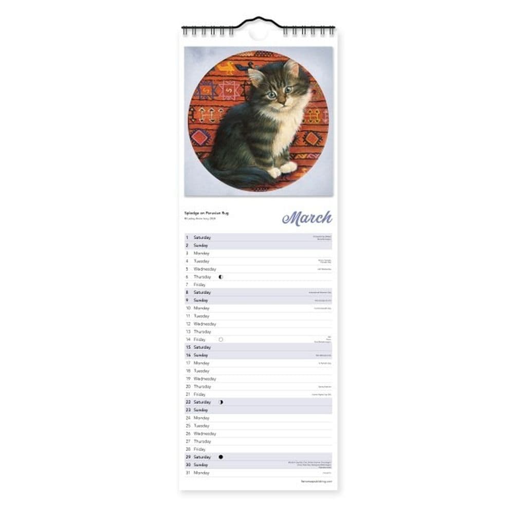 Ivory Cats 2025 Slim Wall Calendar Second Alternate Image