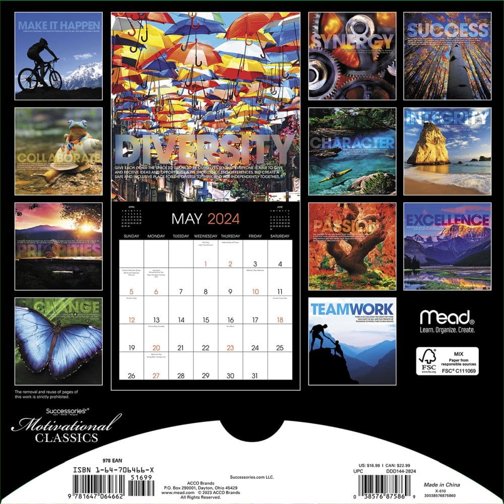 Motivational Classics 2024 Wall Calendar