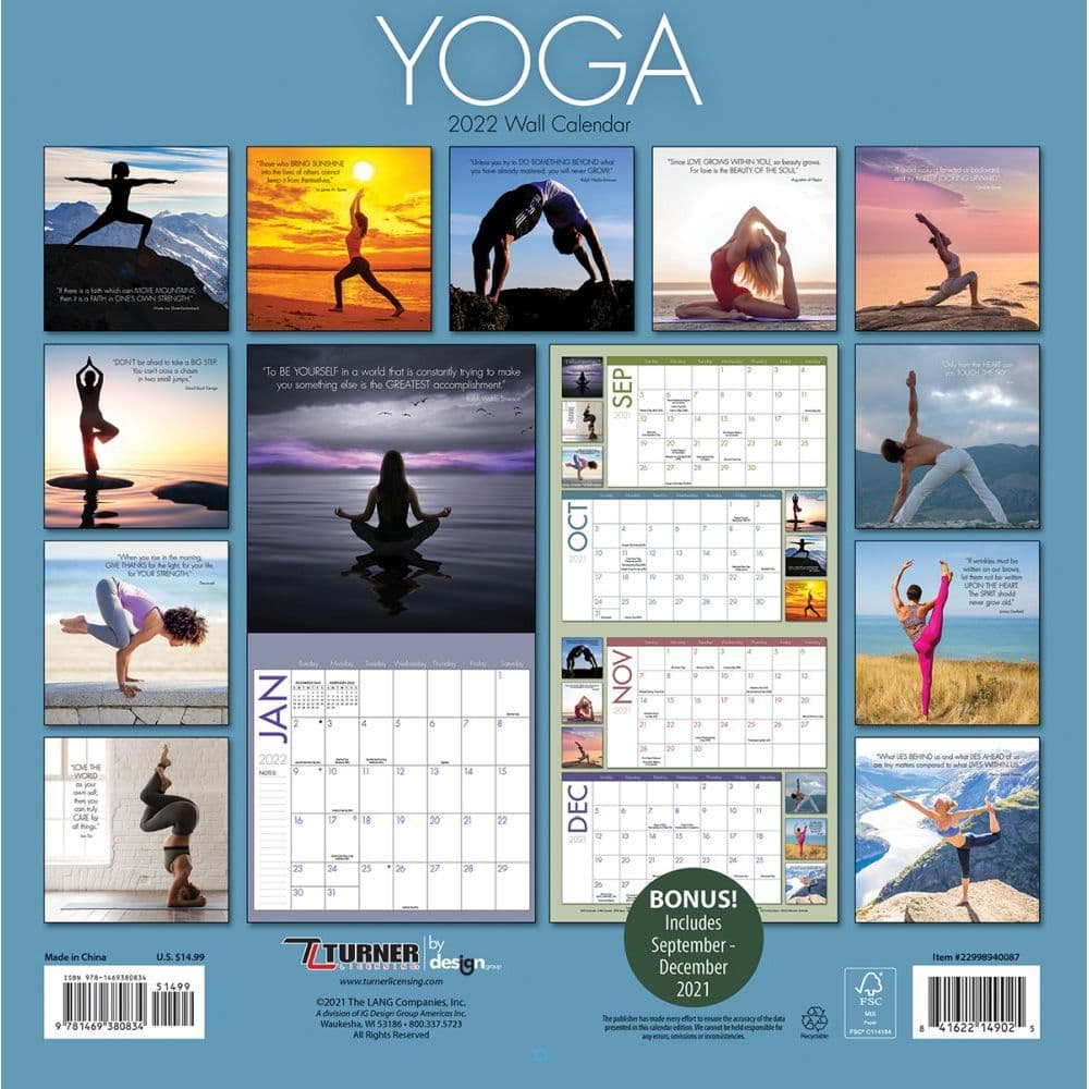 Yoga 2022 Wall Calendar - Calendars.com
