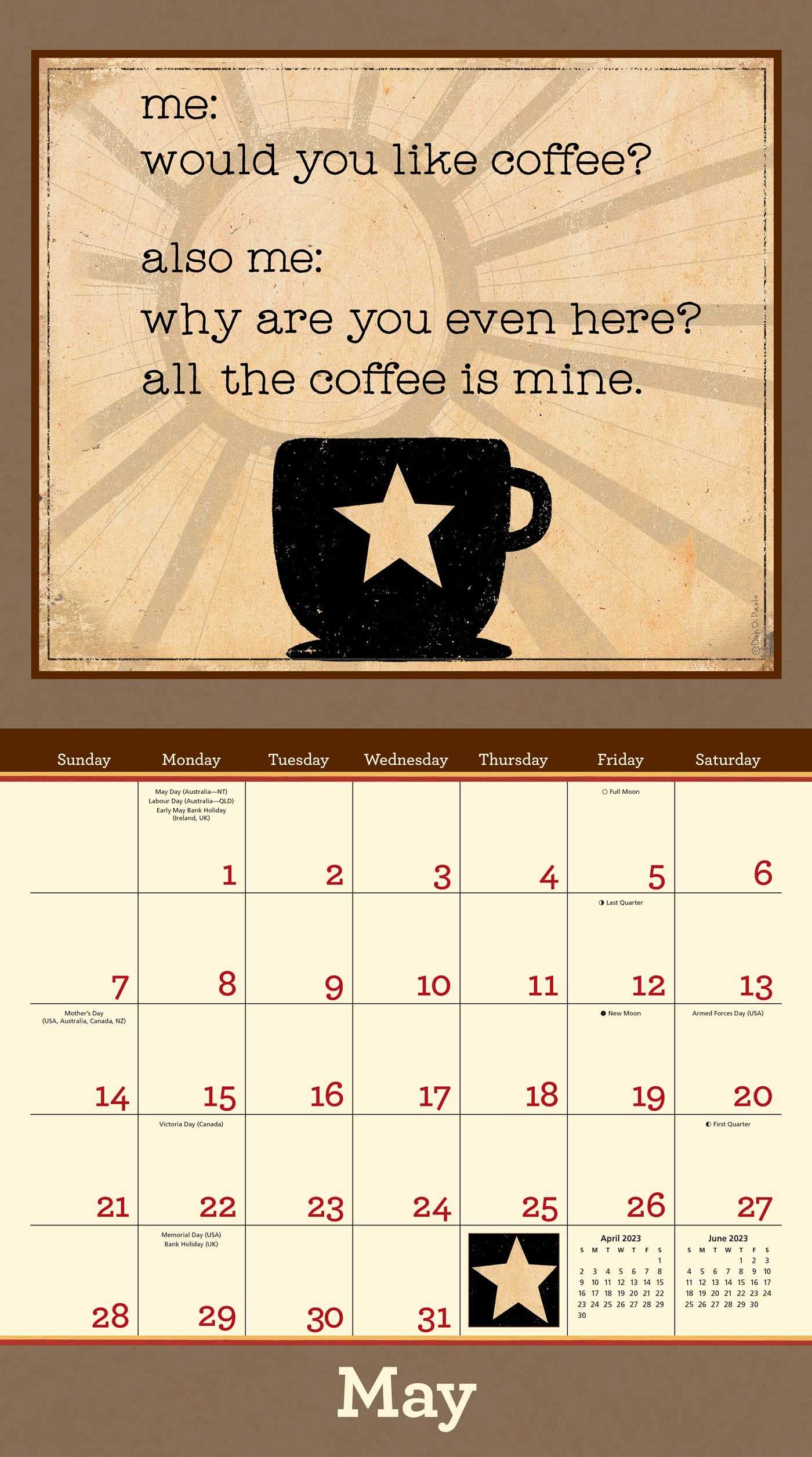 Coffee 2023 Deluxe Wall Calendar - Calendars.com