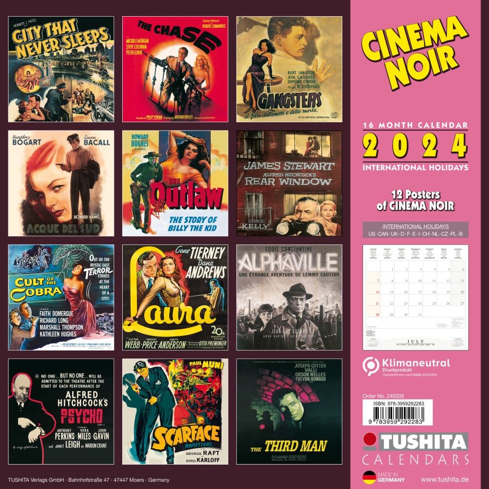 Cinema Noir 2024 Wall Calendar First Alternate Image width=&quot;1000&quot; height=&quot;1000&quot;