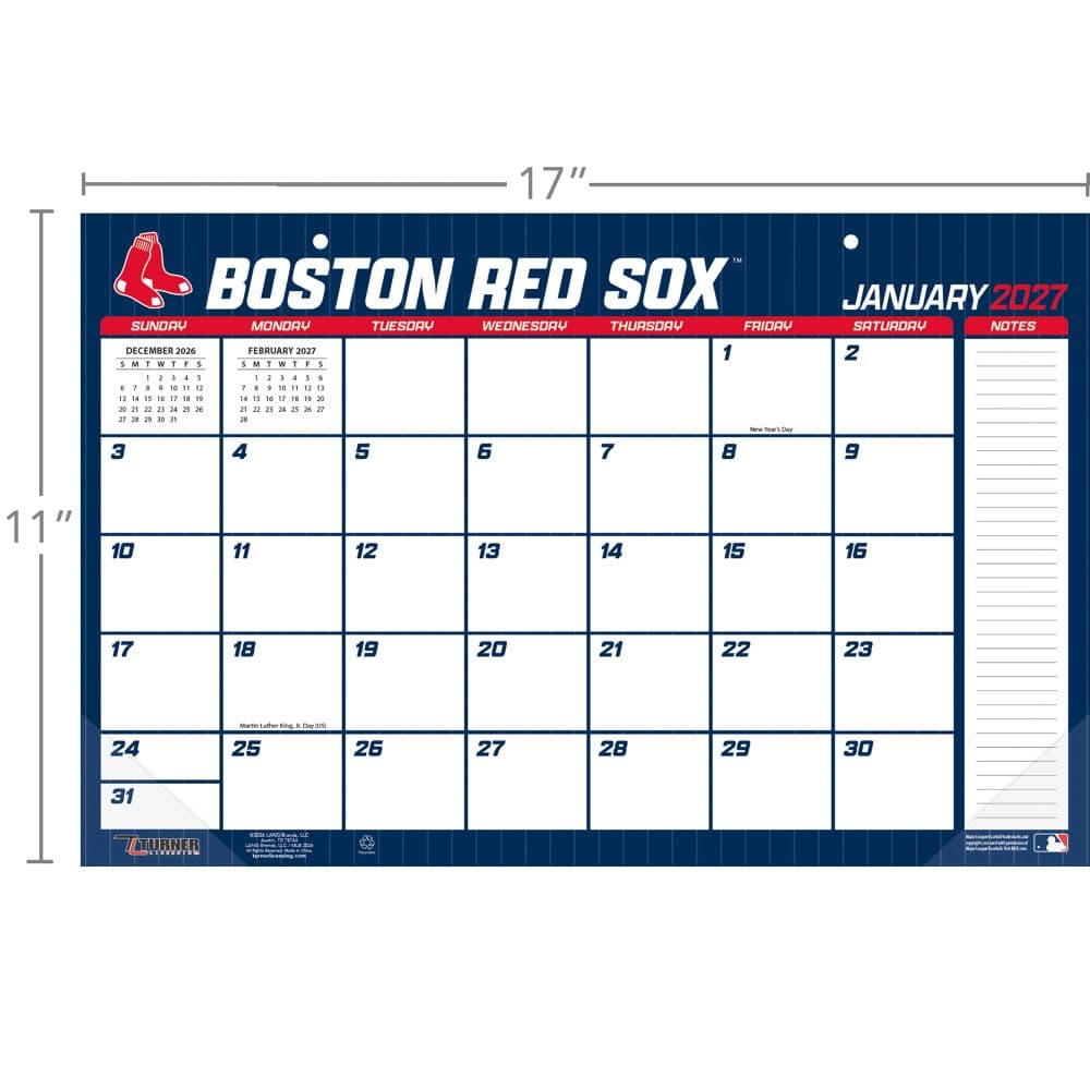 MLB Boston Red Sox Small 2027 Desk Pad Third Alternate Image