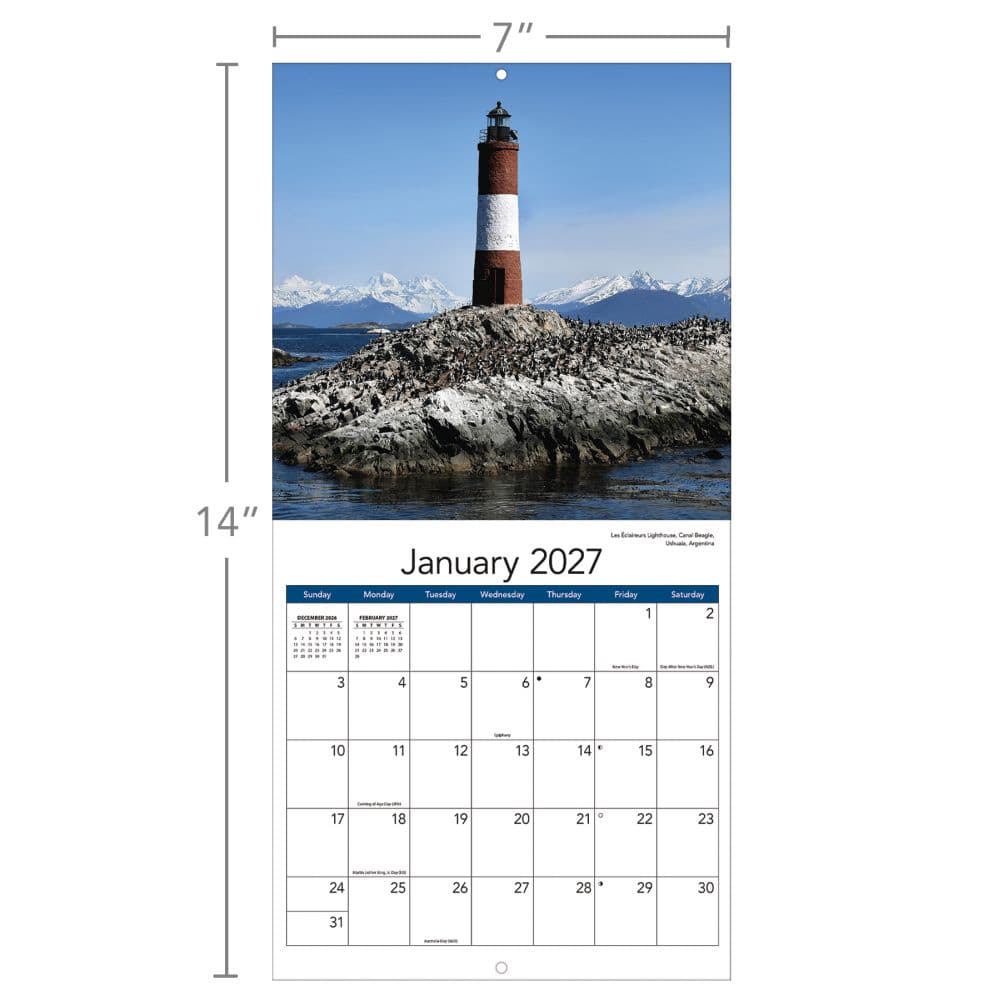 Lighthouses Photo 2027 Mini Wall Calendar Fourth Alternate Image