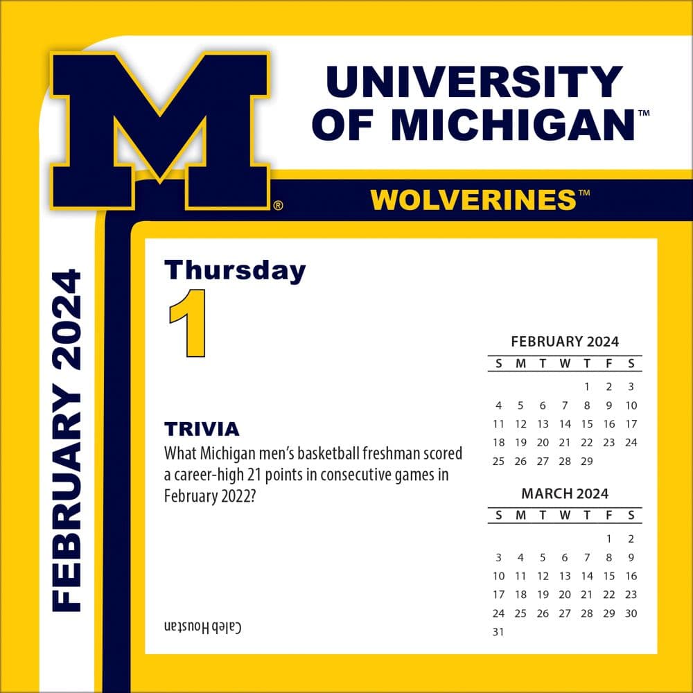 Michigan Wolverines 2024 Desk Calendar