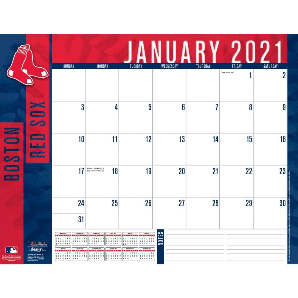 Boston Red Sox Desk Pad Calendars Com