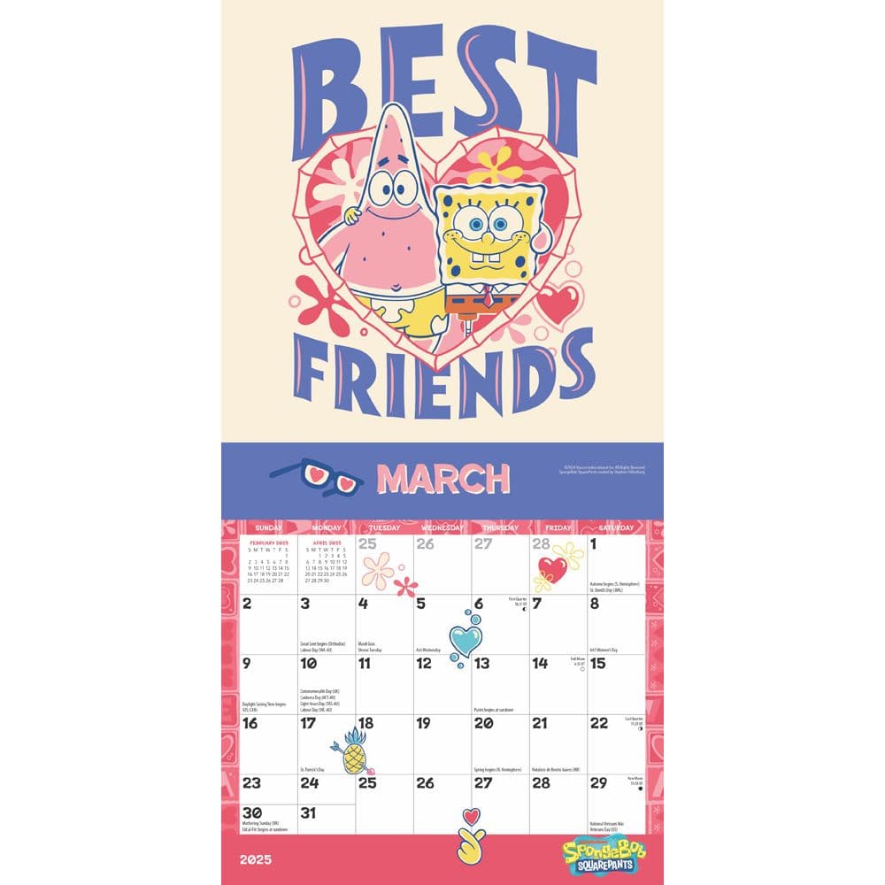 Spongebob 2025 Mini Wall Calendar