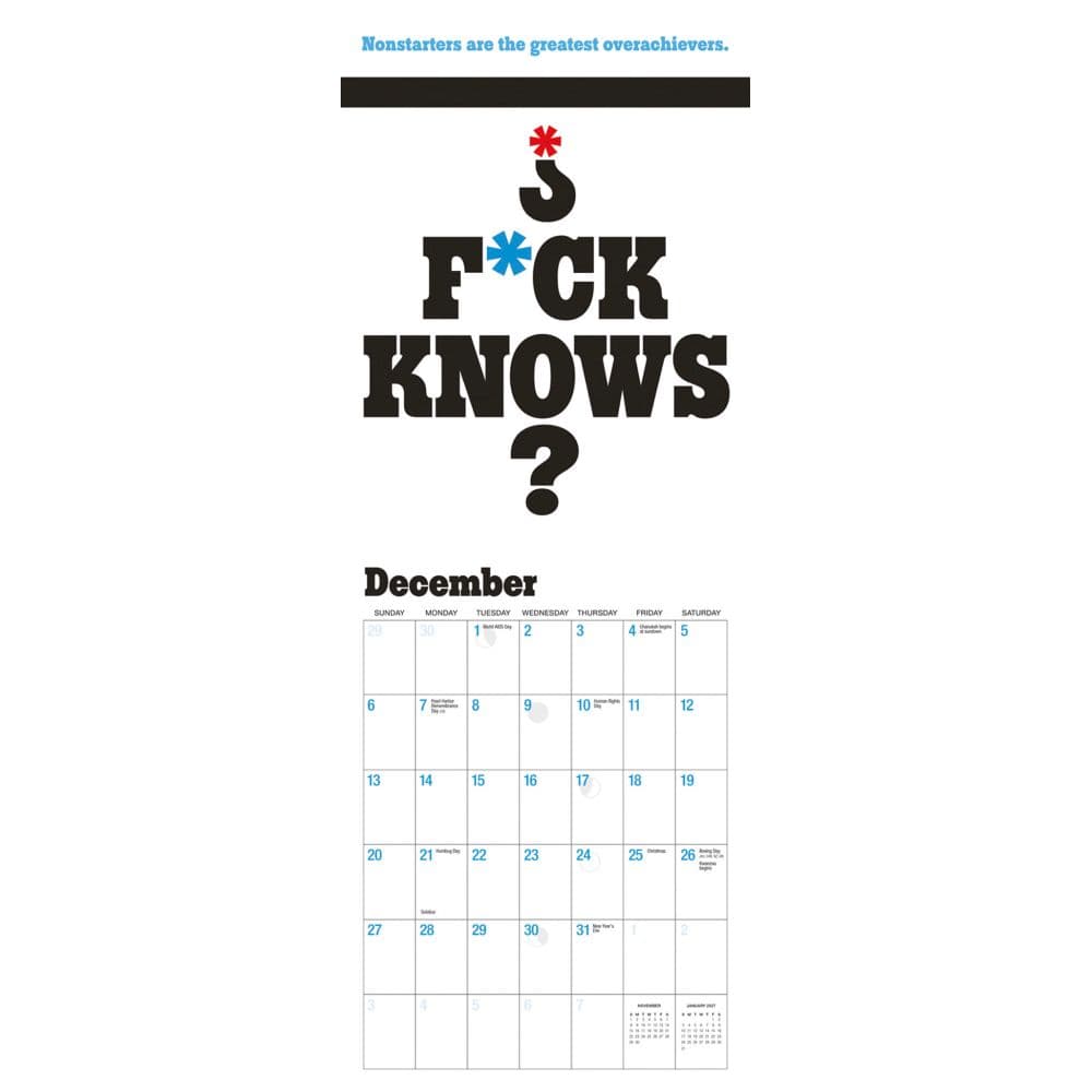 Fck This Shit 2026 Mini Wall Calendar Fourth Alternate Image