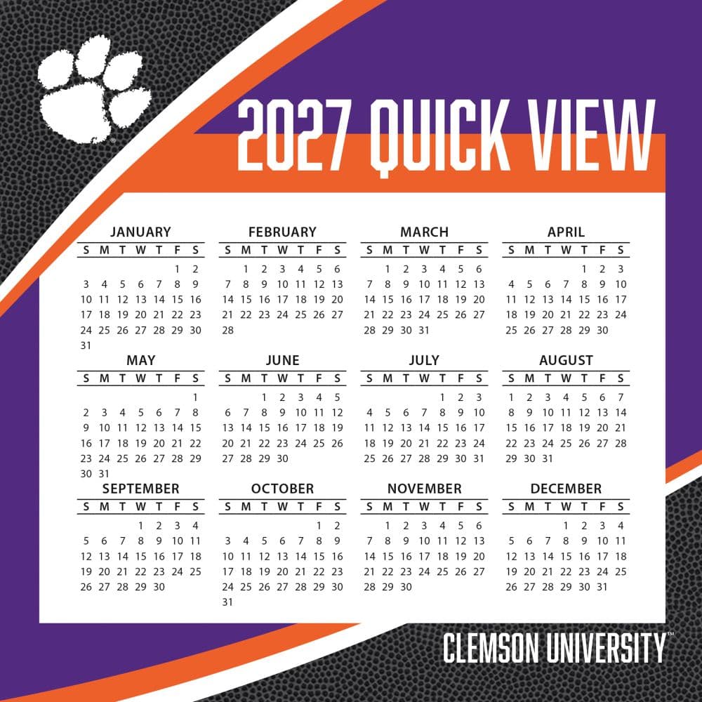 Clemson Tigers 2027 Desk Calendar Fourth Alternate Image