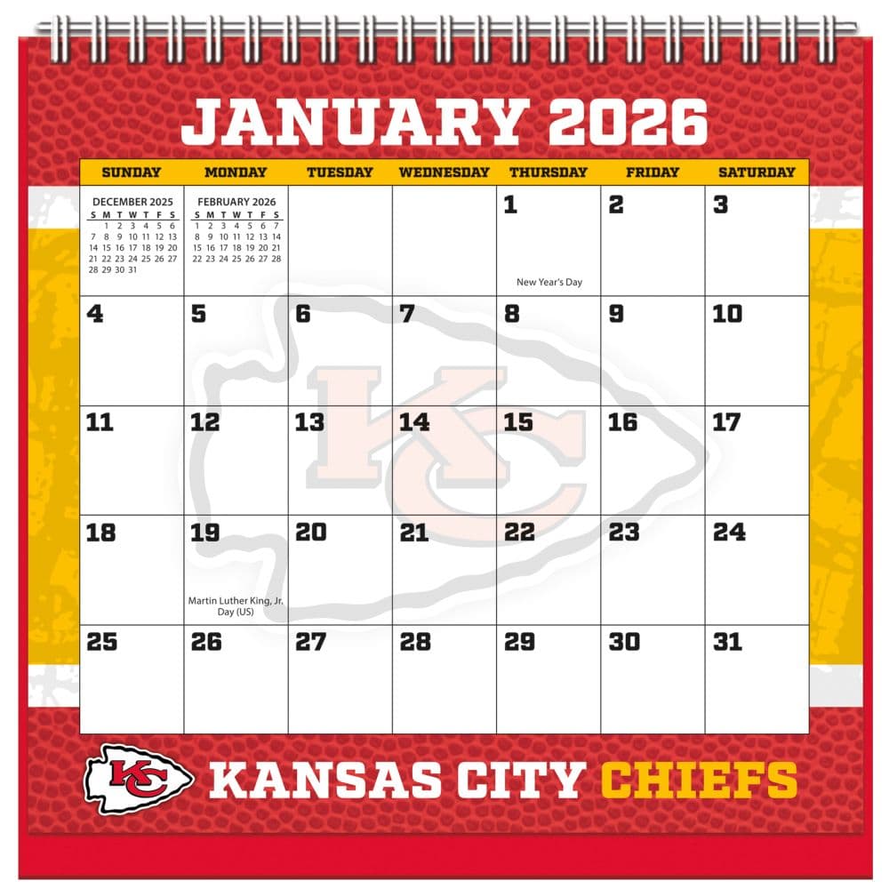 NFL Kansas City Chiefs 2026 Easel Desk Calendar Main Product Image