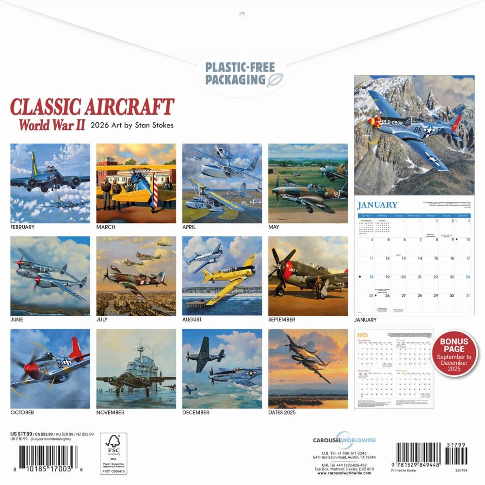 Aircraft Classic 2026 Wall Calendar First Alternate Image