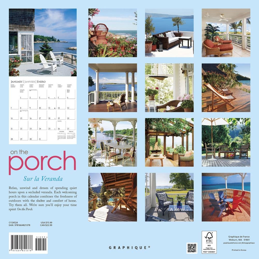 On The Porch 2024 Wall Calendar First Alternate Image width=&quot;1000&quot; height=&quot;1000&quot;