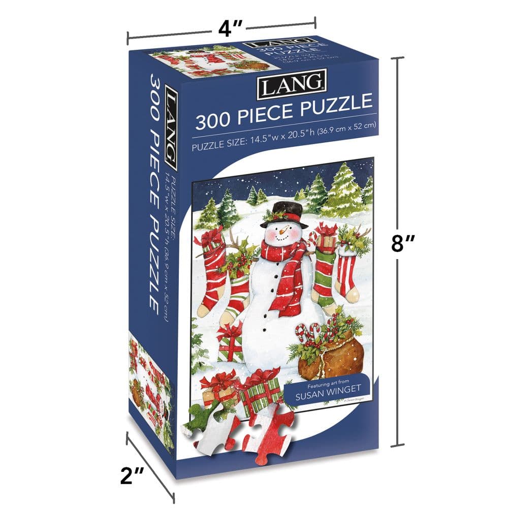 Snowman and Stockings 300 Piece Puzzle Fourth Alternate Image