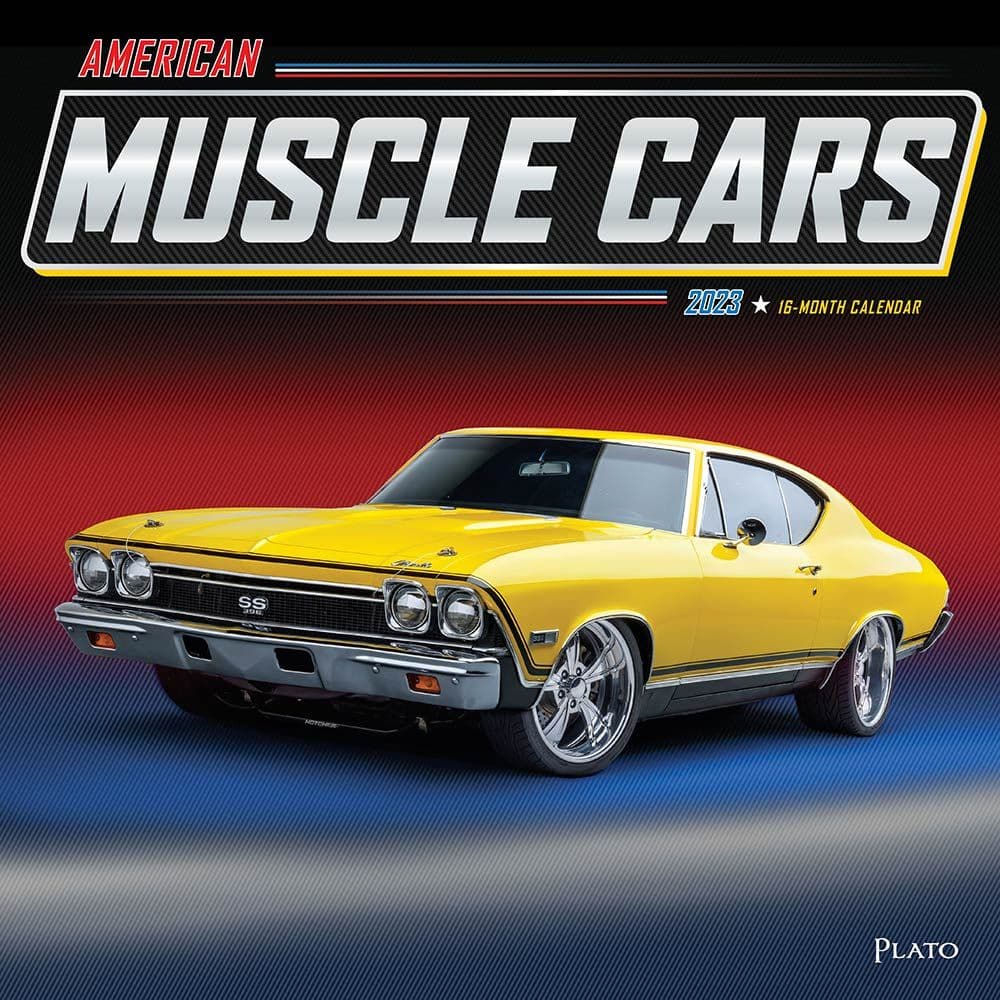 BrownTrout Cars Amer Muscle 2023 Wall Calendar