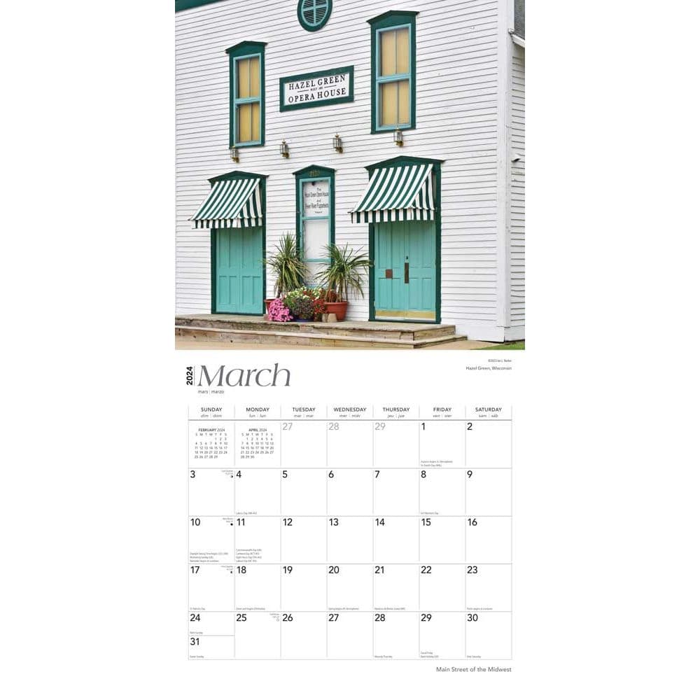Main Street of the Midwest 2024 Wall Calendar Second Alternate  Image width=&quot;1000&quot; height=&quot;1000&quot;