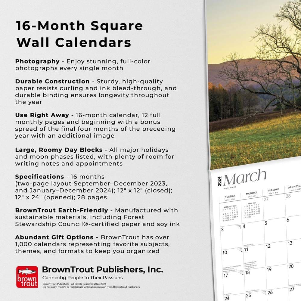 Great Smokies 2024 Wall Calendar