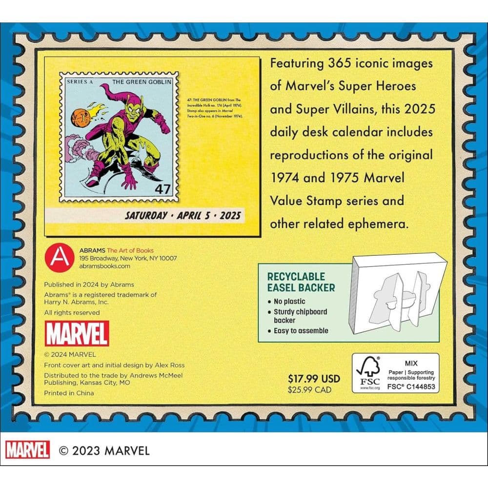 Marvel Stamps 2025 Desk Calendar First Alternate Image