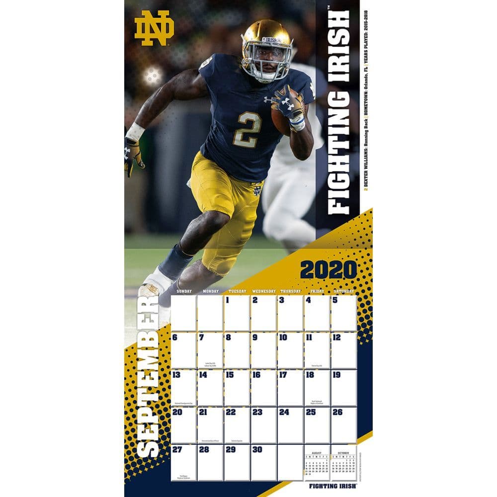 Notre Dame Fighting Irish Wall Calendar - Calendars.com