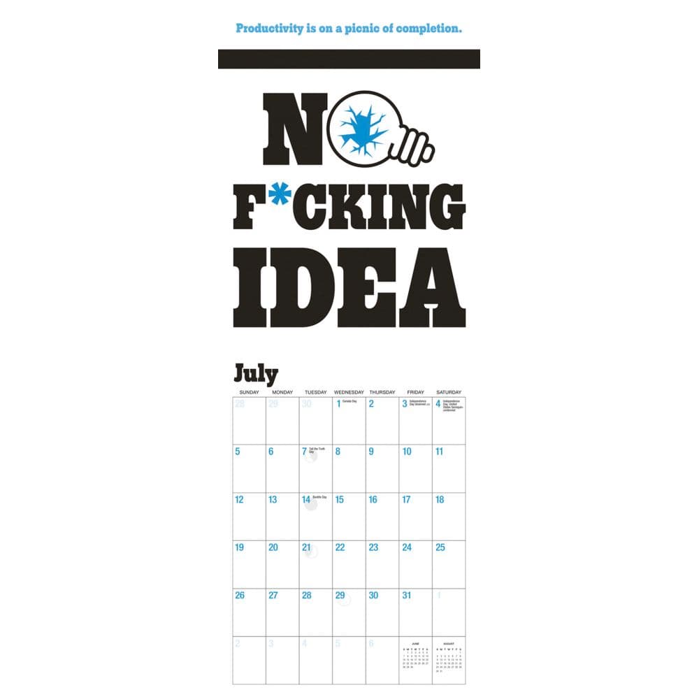 Fck This Shit 2026 Mini Wall Calendar Second Alternate Image