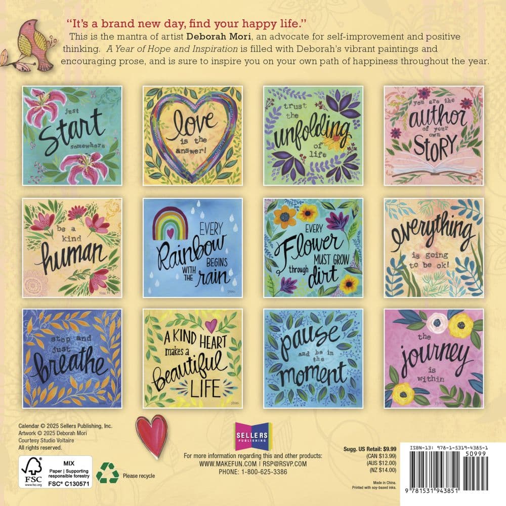 Year of Hope and Inspiration 2026 Mini Wall Calendar First Alternate Image