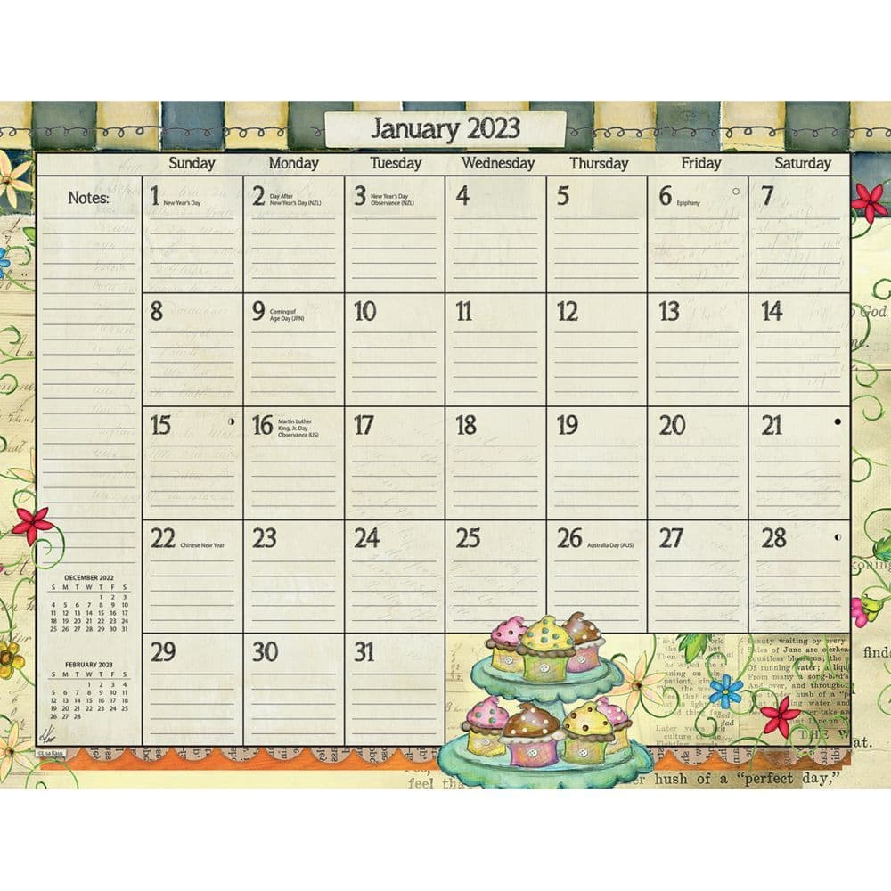 Color My World Desk Pad by Lisa Kaus 2021 Details about   Lang Companies 