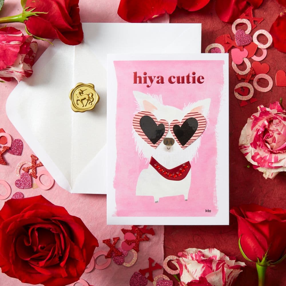 Cute Dog In Sunglasses Valentine&#39;s Day Card Seventh Alternate Image width=&quot;1000&quot; height=&quot;1000&quot;
