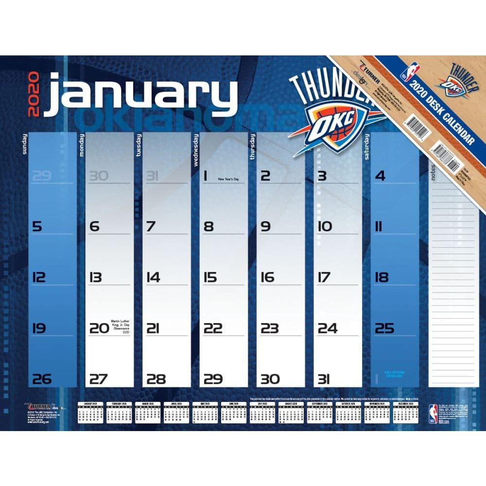 Nba Oklahoma City Thunder Desk Pad