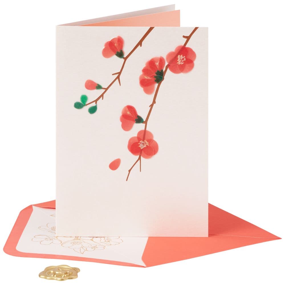 Vellum Quince Branches Blank Card Seventh Alternate Image width=&quot;1000&quot; height=&quot;1000&quot;