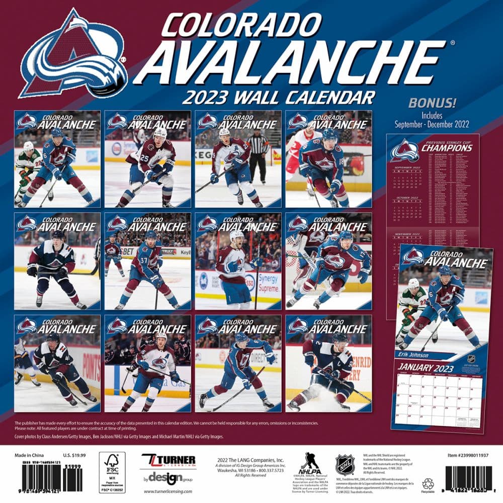 NHL Colorado Avalanche 2023 Wall Calendar