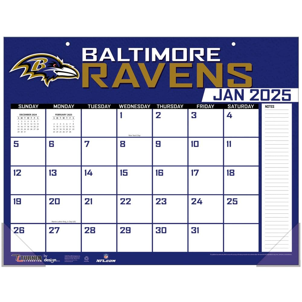 NFL Baltimore Ravens 2025 Desk Pad First Alternate Image