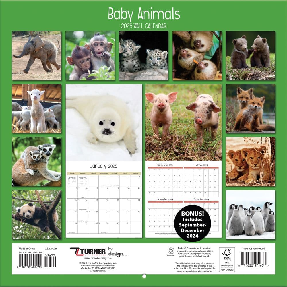 Baby Animals Photo 2025 Wall Calendar First Alternate Image width="1000" height="1000"