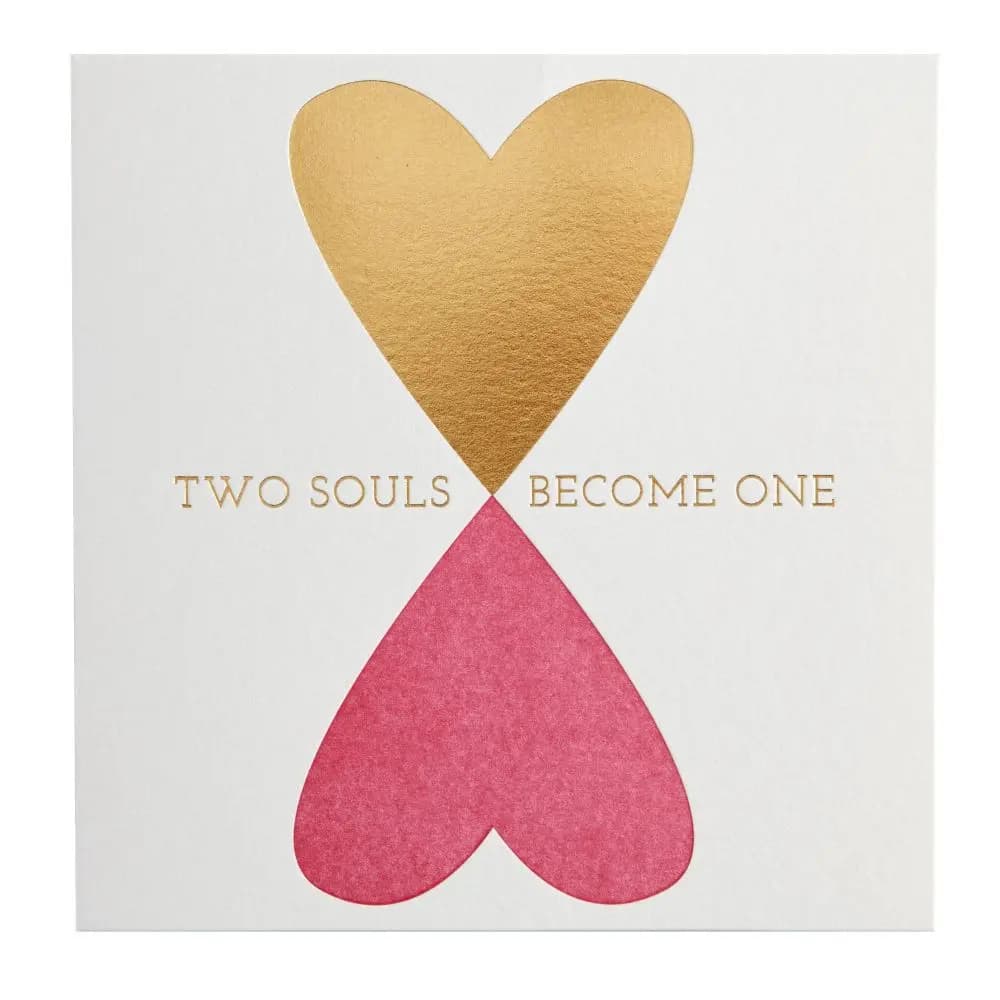 Two Souls Become One Anniversary Card front