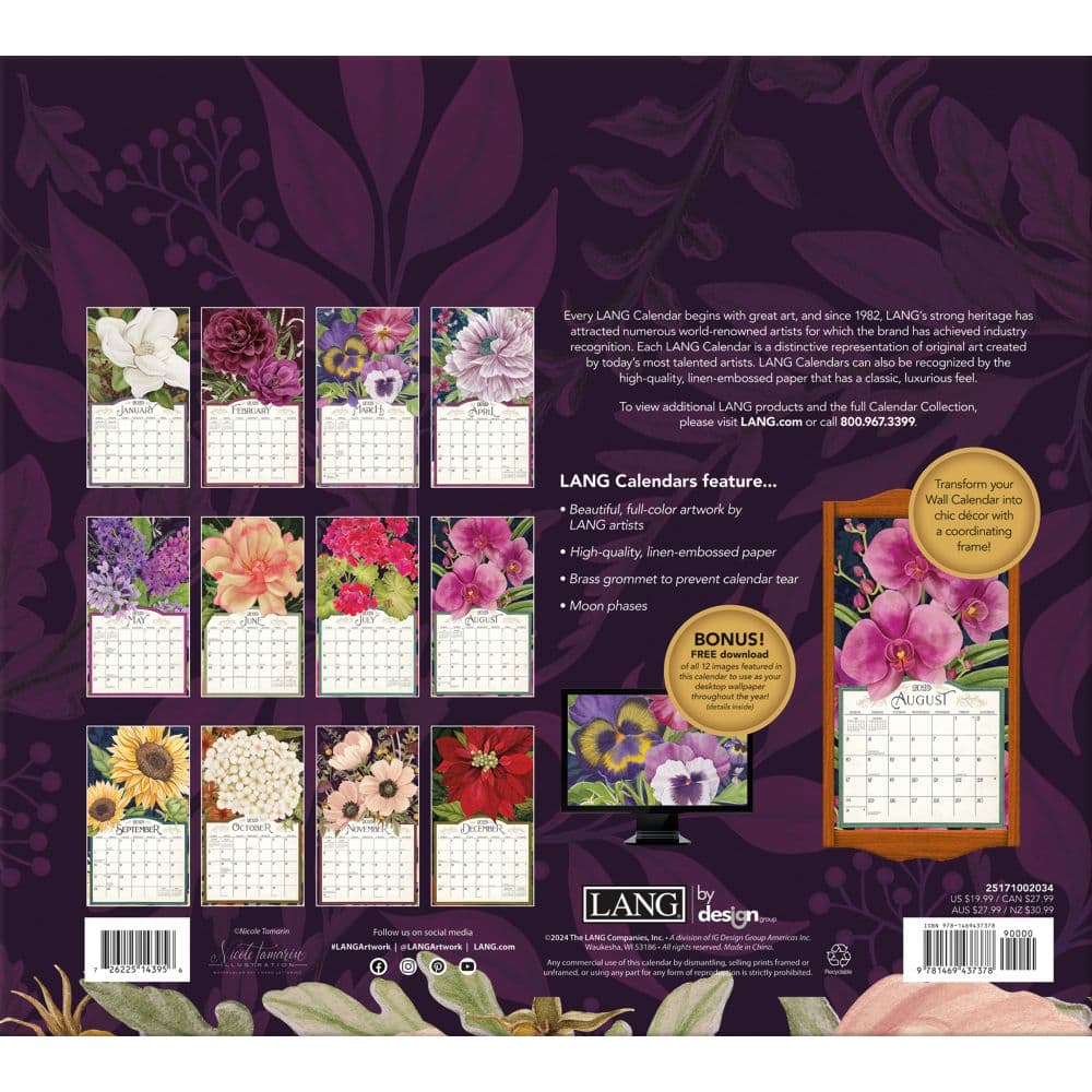 Midnight Garden Special Edition 2025 Wall Calendar