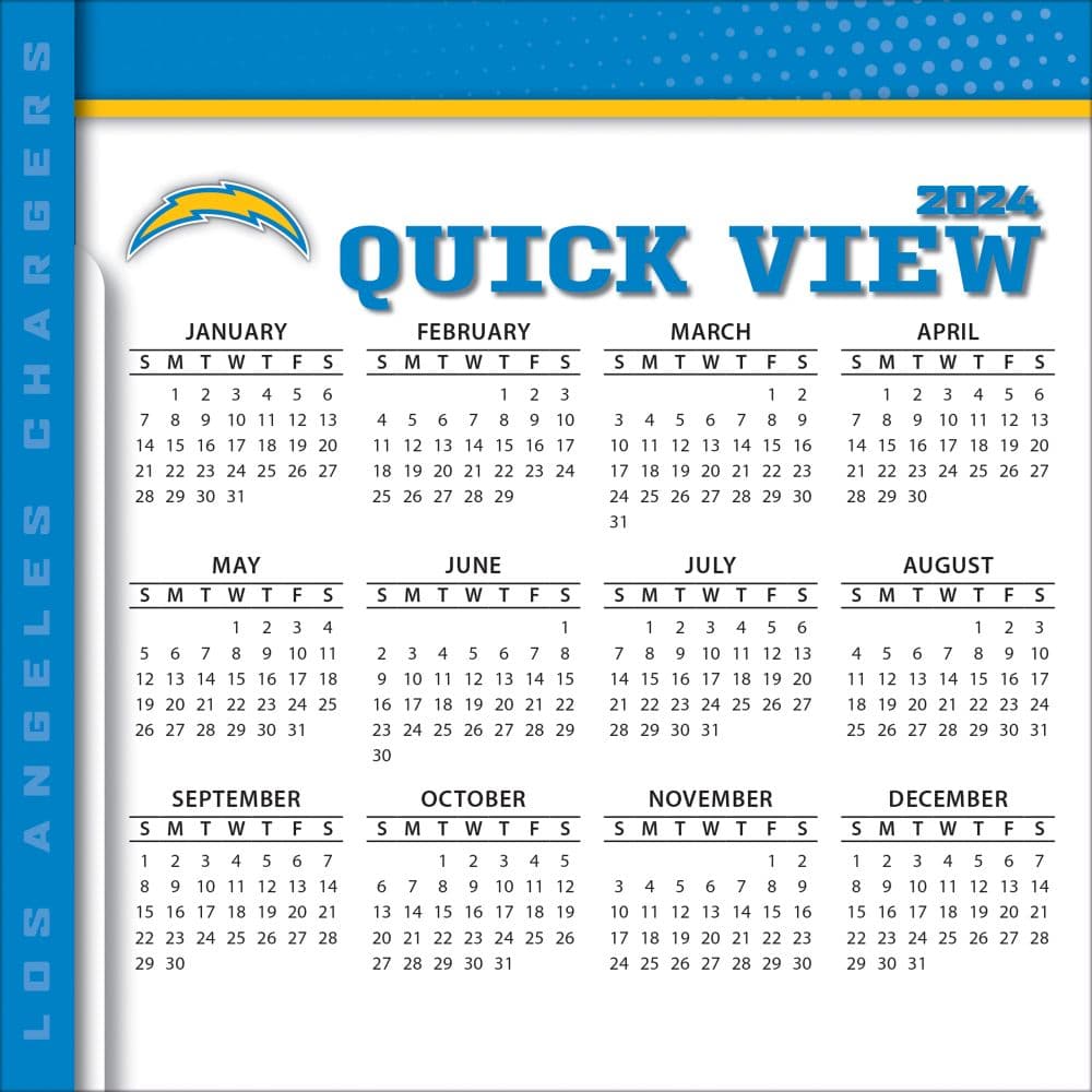 Los Angeles Chargers 2024 Desk Calendar