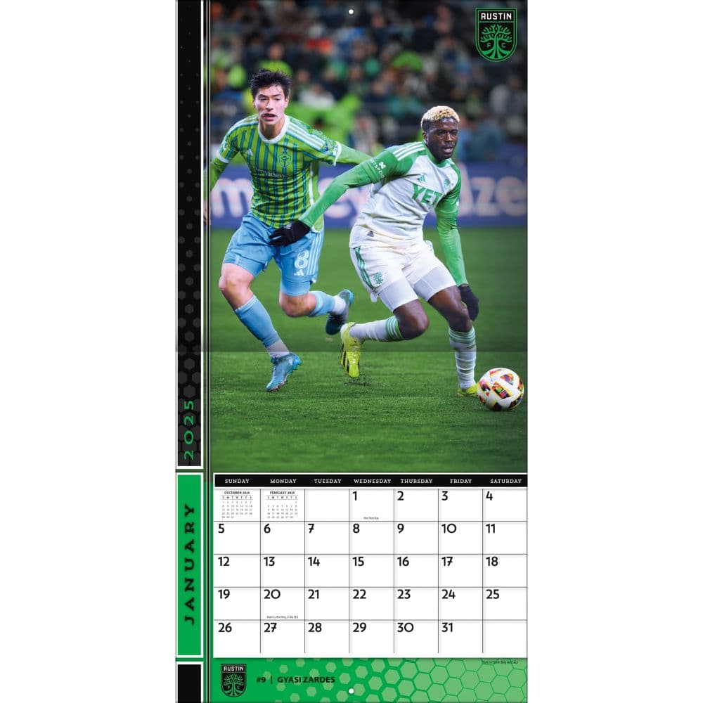 MLS Austin FC 2025 Wall Calendar Second Alternate