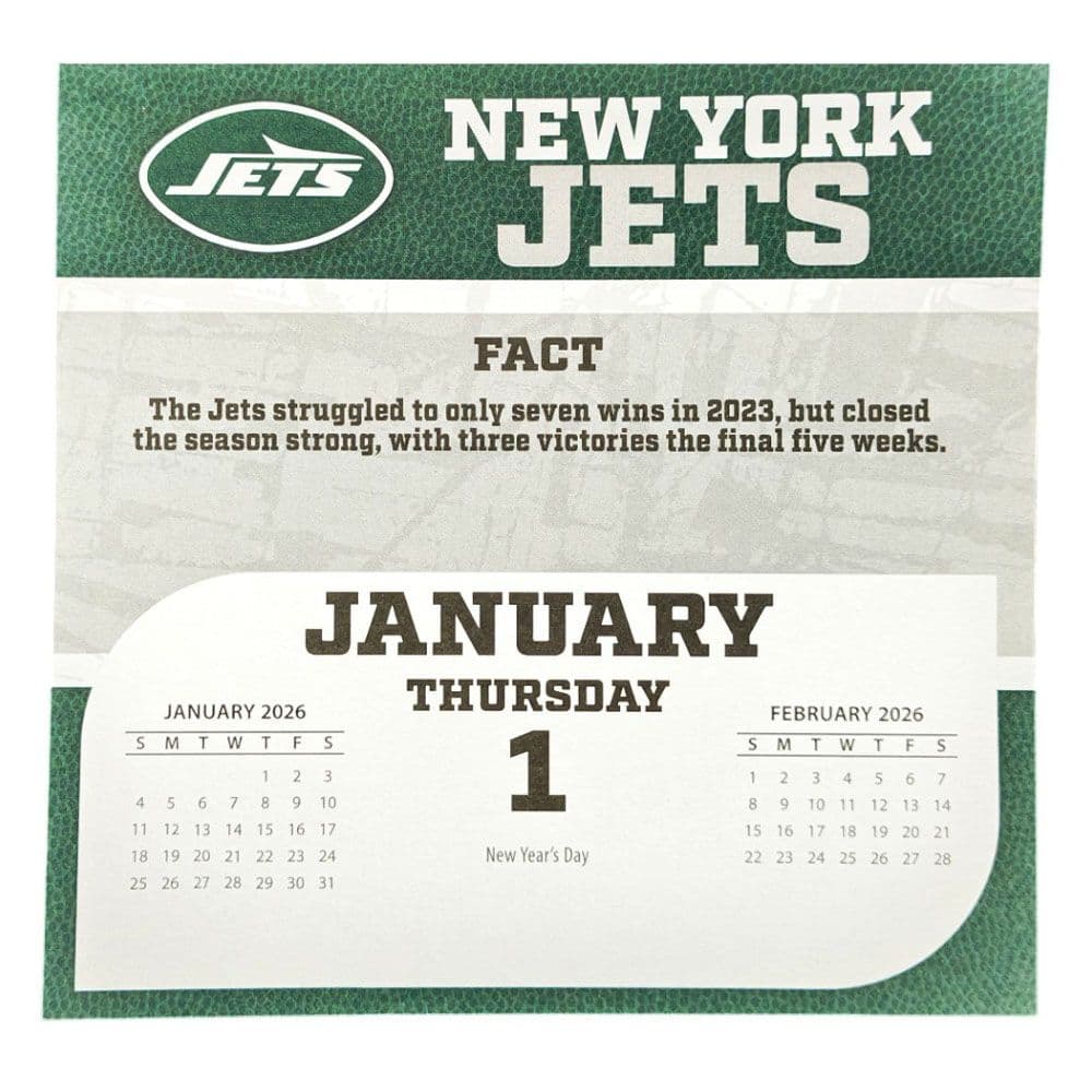 NFL New York Jets 2026 Desk Calendar Second Alternate Image
