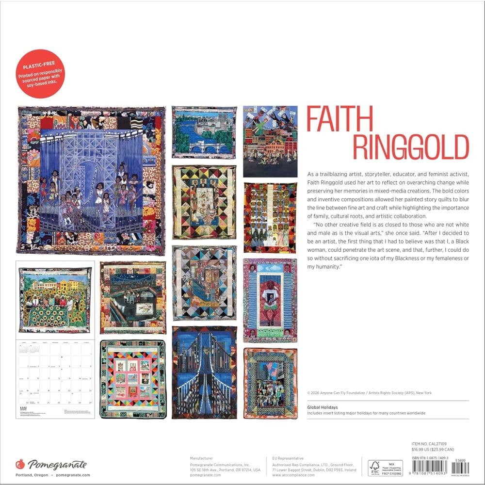 Faith Ringgold 2027 Wall Calendar First Alternate Image