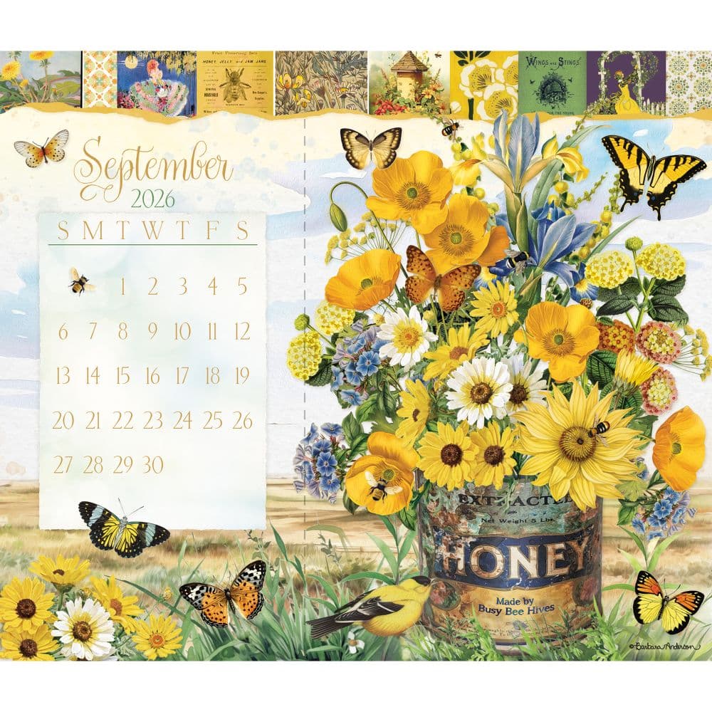 Garden Botanicals Postcard 2026 Desk Calendar by Barbara Anderson Fifth Alternate Image
