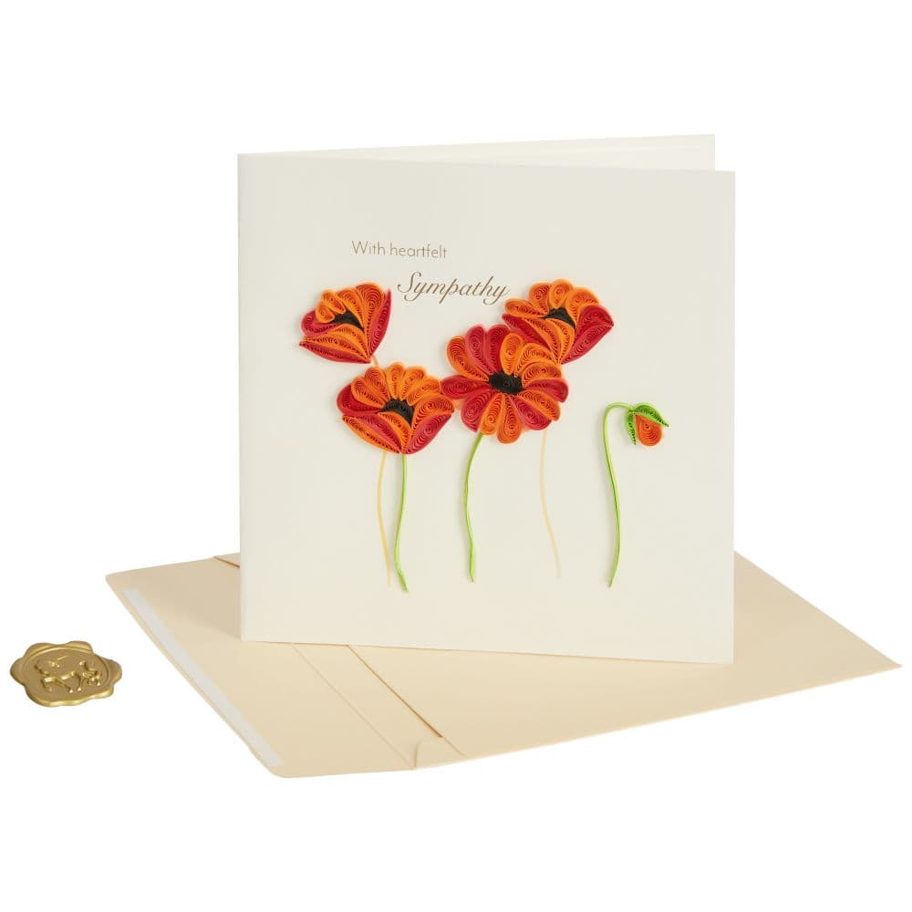 Poppies Quilling Sympathy Card Fifth Alternate Image width=&quot;1000&quot; height=&quot;1000&quot;