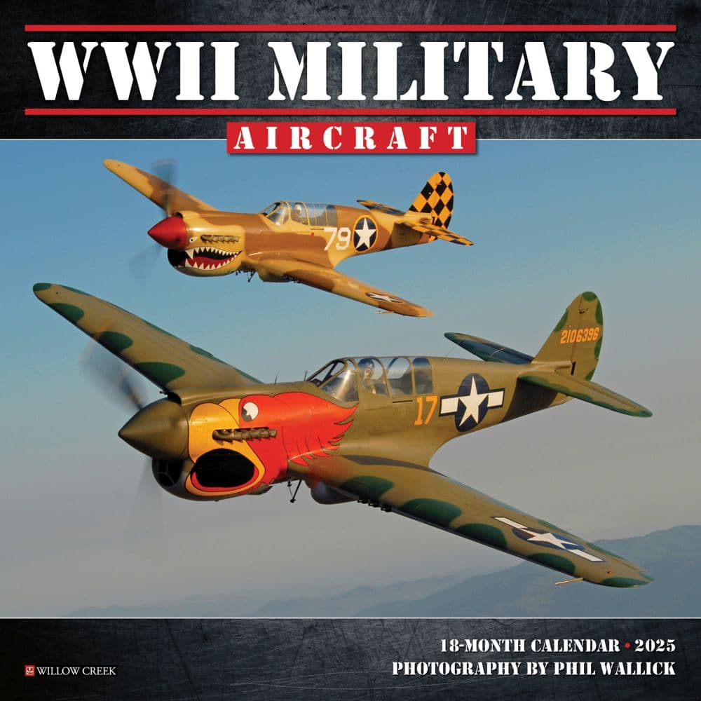 WWII Military Aircraft 2025 Mini Wall Calendar