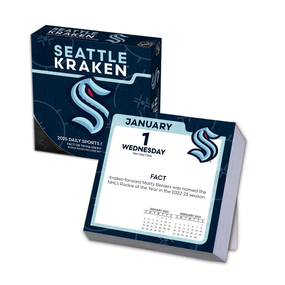 NHL Seattle Kraken 2025 Desk Calendar Calendars com NHL Seattle Kraken 2025 Desk Calendar Calendars com