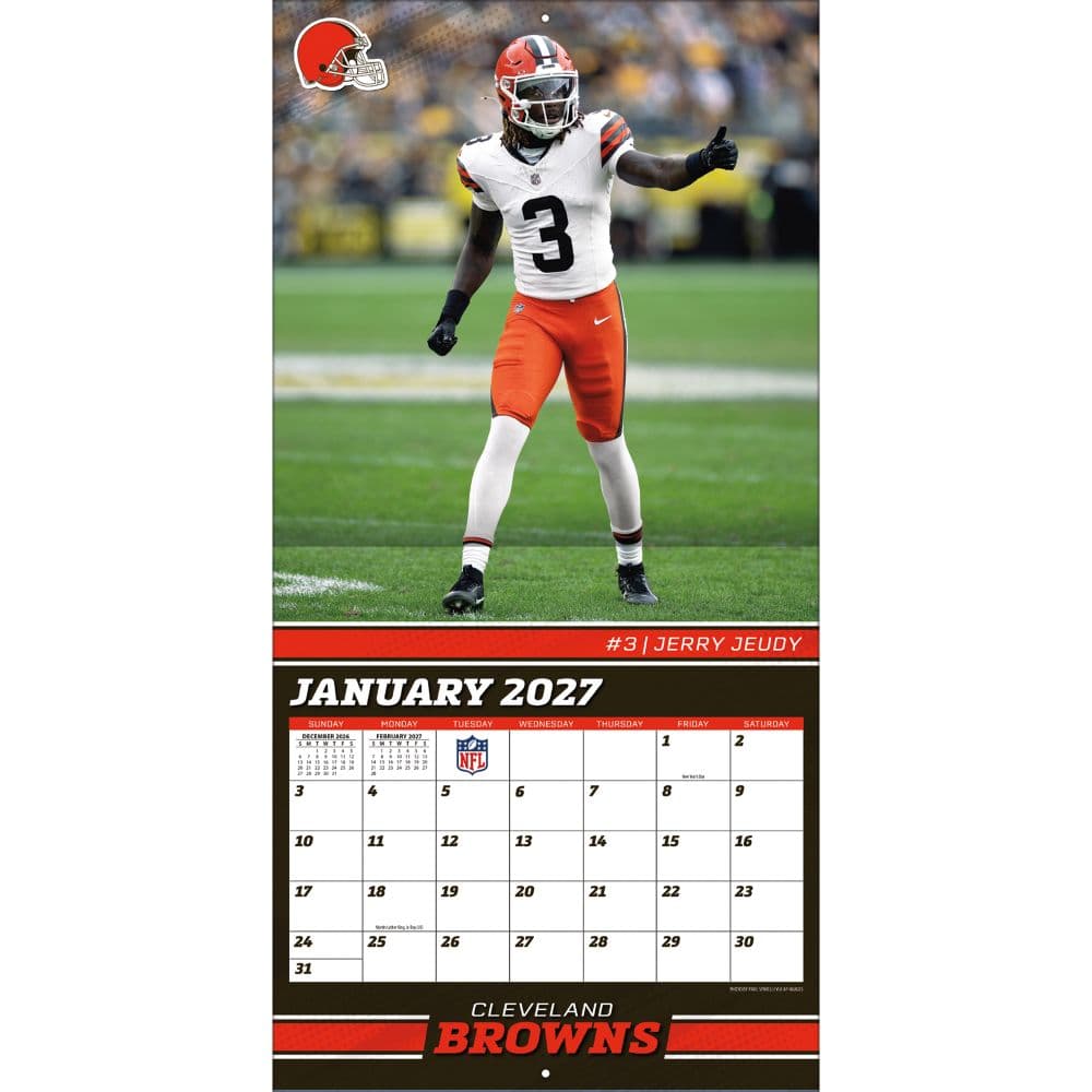 NFL Cleveland Browns 2027 Wall Calendar Third Alternate Image