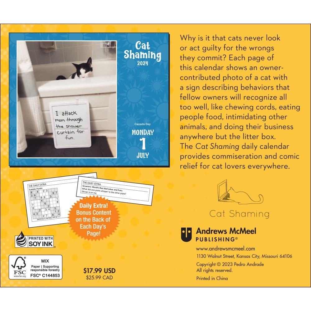 Cat Shaming 2024 Desk Calendar Alt1