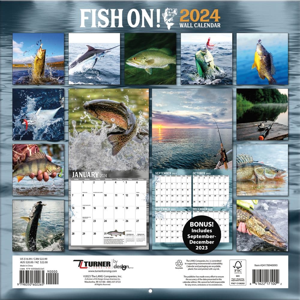Fish On 2024 Wall Calendar