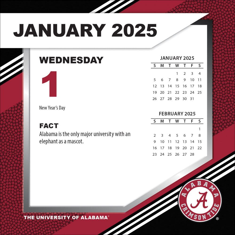 COL Alabama Crimson Tide 2025 Desk Calendar First Alternate Image